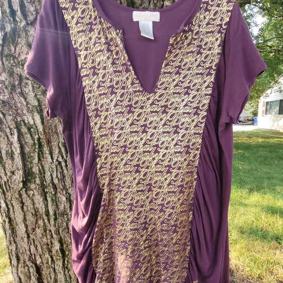 Vintage Baby Phat ruched tunic plum gold 2X - Picture 2 of 7